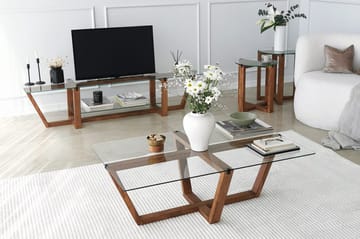 Liepene Sofabord 105x35x105 cm - Brun - Møbler - Bord - Sofabord & salongbord - Sofabord med oppbevaring