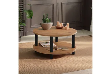 Lofita Sofabord 70x43,7x70 cm Rundt - Brun/Svart - Møbler - Bord - Sofabord & salongbord - Sofabord med oppbevaring