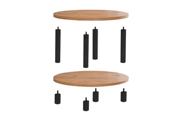 Lofita Sofabord 70x43,7x70 cm Rundt - Brun/Svart - Møbler - Bord - Sofabord & salongbord - Sofabord med oppbevaring