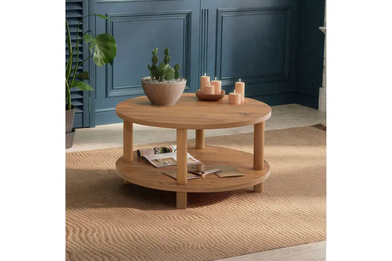 Lofita Sofabord 70x43,7x70 cm Rundt - Grønn - Møbler - Bord - Sofabord & salongbord - Sofabord med oppbevaring