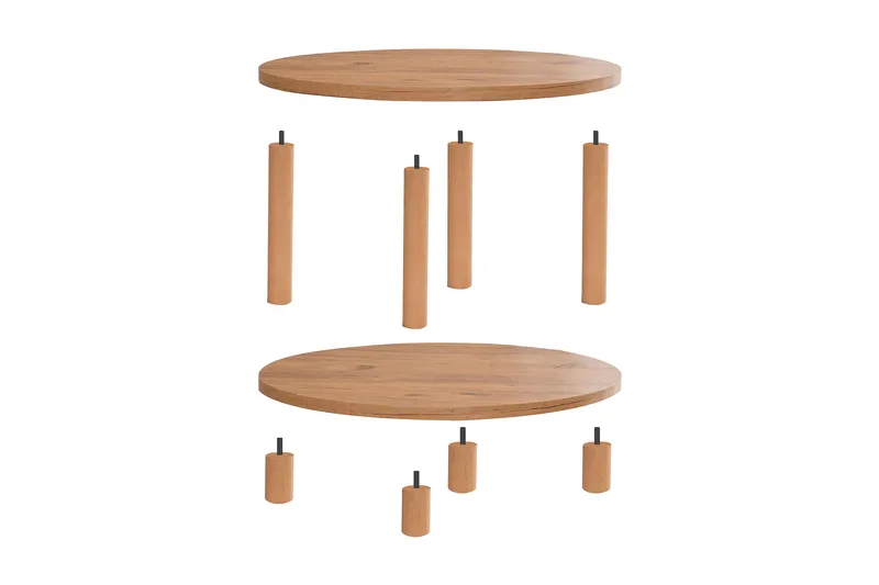 Lofita Sofabord 70x43,7x70 cm Rundt - Grønn - Møbler - Bord - Sofabord & salongbord - Sofabord med oppbevaring