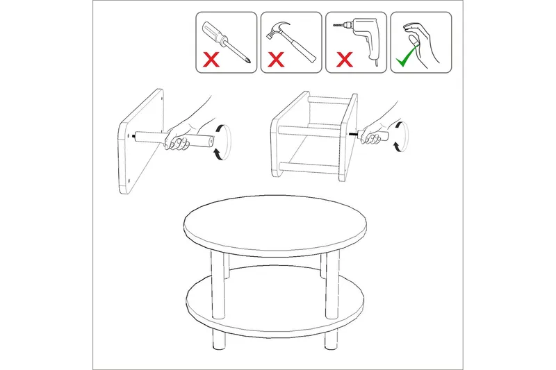 Lofita Sofabord 70x43,7x70 cm Rundt - Grønn - Møbler - Bord - Sofabord & salongbord - Sofabord med oppbevaring