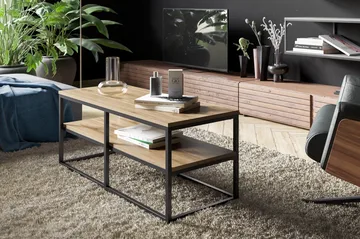 Lunnom Sofabord 110 cm med Oppbevaringshylle - Brun/Svart - Møbler - Bord - Sofabord & salongbord - Sofabord med oppbevaring