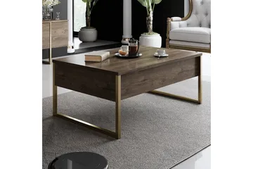 Luxe Soffbord 90x40 cm Brun/Gull - Hanah Home - Møbler - Bord - Sofabord & salongbord
