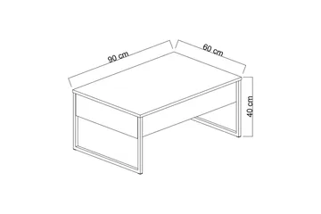 Luxe Soffbord 90x40 cm Brun/Gull - Hanah Home - Møbler - Bord - Sofabord & salongbord