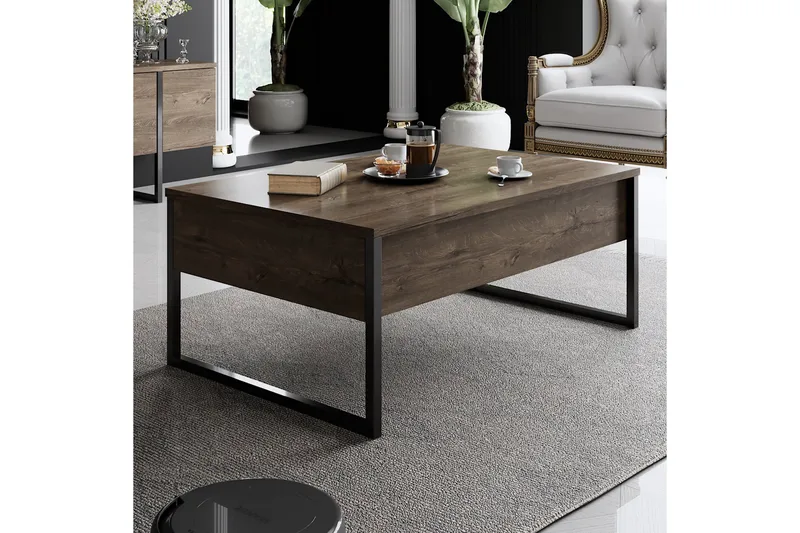 Luxe Soffbord 90x40 cm Brun/Svart - Møbler - Bord - Sofabord & salongbord