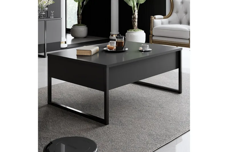 Luxe Soffbord 90x40 cm Svart - Hanah Home - Møbler - Bord - Sofabord & salongbord