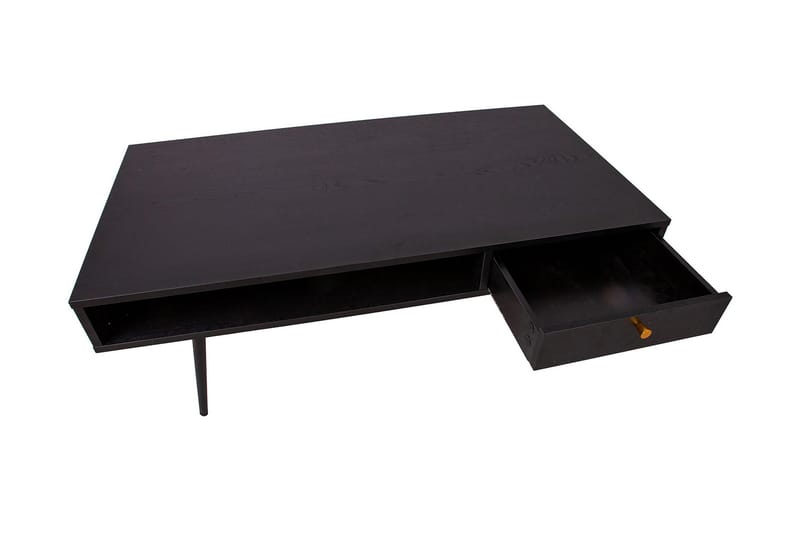 Luxem Sofabord 115 cm med Oppbevaringsskuff + Hylle - Svart/Kobber - Møbler - Bord - Sofabord & salongbord - Sofabord med oppbevaring