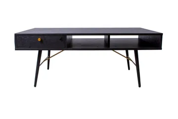 Luxem Sofabord 115 cm med Oppbevaringsskuff + Hylle - Svart/Kobber - Møbler - Bord - Sofabord & salongbord - Sofabord med oppbevaring