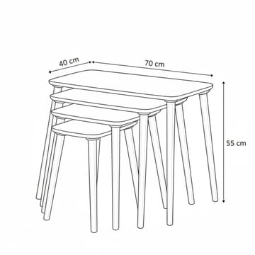Lyvenn settbord 70 cm - Eik - Møbler - Bord - Sofabord & salongbord - Kistebord