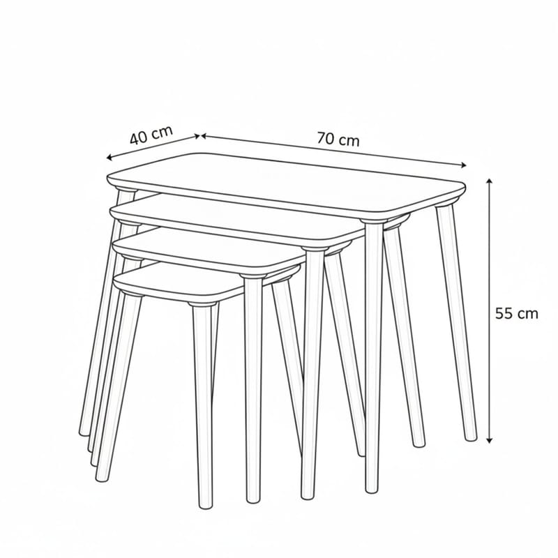 Lyvenn settbord 70 cm - Eik - Møbler - Bord - Sofabord & salongbord - Kistebord