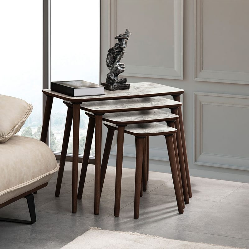 Lyvenn settbord 70 cm - Hvit - Møbler - Bord - Sofabord & salongbord - Kistebord