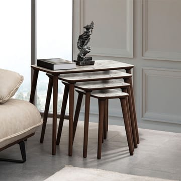 Lyvenn settbord 70 cm - Hvit - Møbler - Bord - Sofabord & salongbord - Kistebord