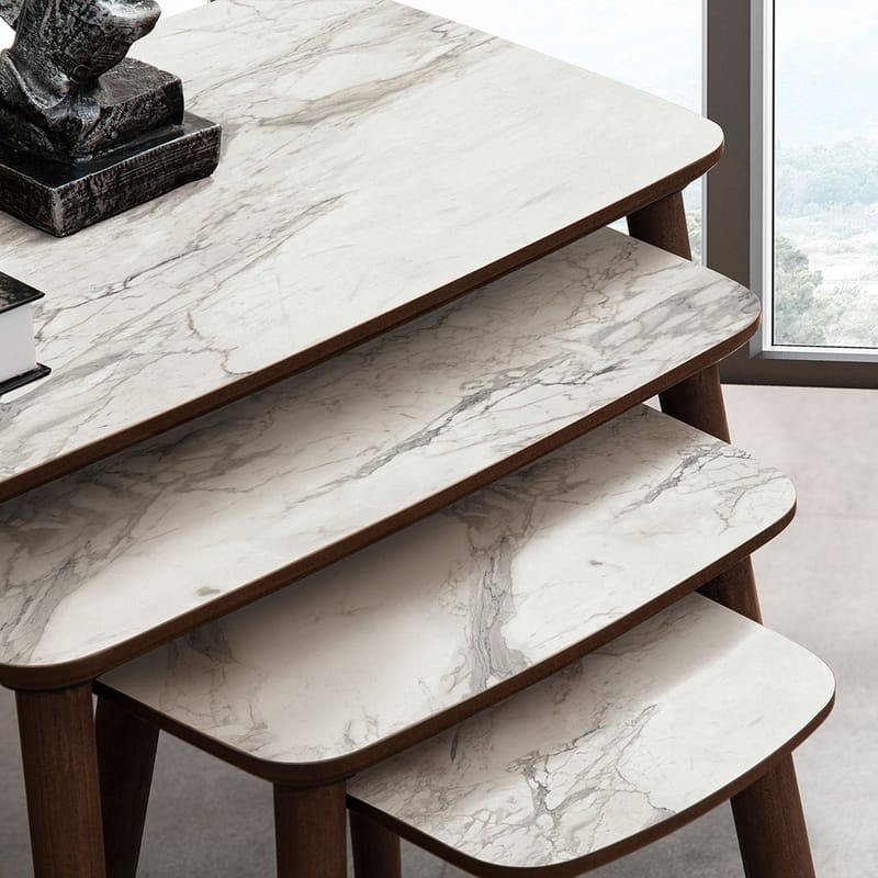 Lyvenn settbord 70 cm - Hvit - Møbler - Bord - Sofabord & salongbord - Kistebord