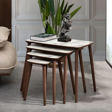 Lyvenn settbord 70 cm - Hvit - Møbler - Bord - Sofabord & salongbord - Kistebord