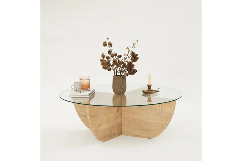 Makhan Sofabord 90 cm - Eik - Møbler - Bord - Sofabord & salongbord