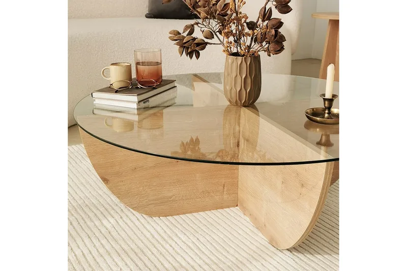 Makhan Sofabord 90 cm - Eik - Møbler - Bord - Sofabord & salongbord