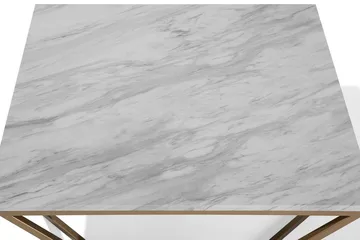 Malibu Kvadratisk Sofabord 80 cm i Marmor med Metallstativ - Hvit - Møbler - Bord - Sofabord & salongbord