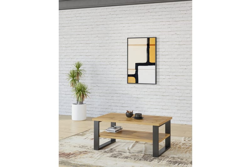 Malissa 110 cm Rektangulært Salongbord med Oppbevaring i Mørkt Tre - Brun - Møbler - Bord - Sofabord & salongbord - Sofabord med oppbevaring