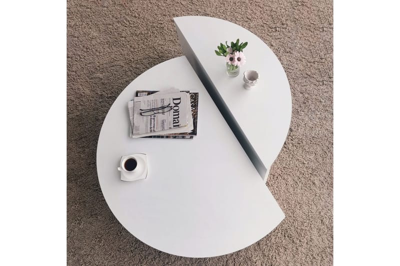 Malling Sofabord 90x30x90 cm Oval - Hvit - Møbler - Bord - Sofabord & salongbord