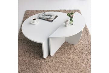 Malling Sofabord 90x30x90 cm Oval - Hvit - Møbler - Bord - Sofabord & salongbord