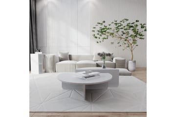 Malling Sofabord 90x30x90 cm Oval - Hvit - Møbler - Bord - Sofabord & salongbord