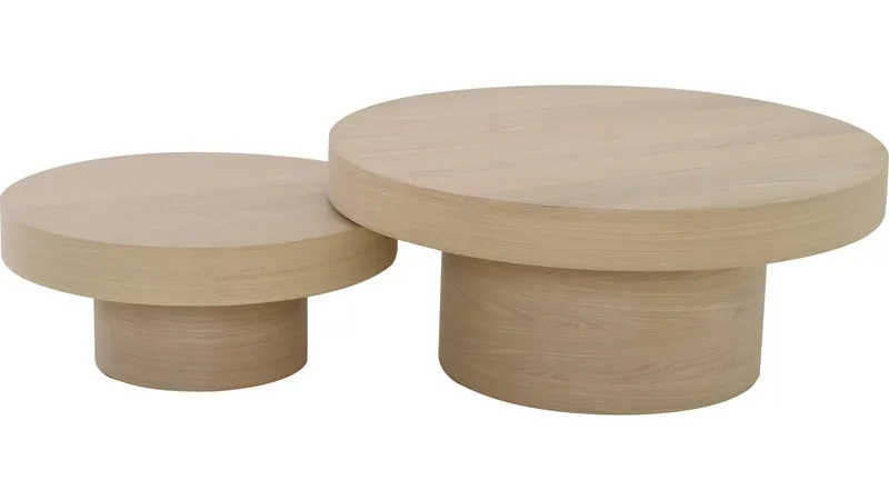 Sofabord Malvik 30 cm / Ø70 cm - Hvitpigmentert eik - Møbler - Bord - Sofabord & salongbord