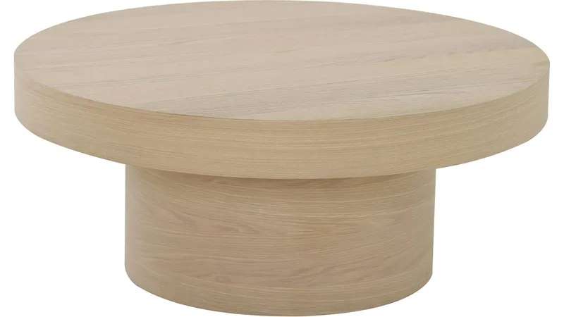 Sofabord Malvik 30 cm / Ø70 cm, Hvitpigmentert eik
