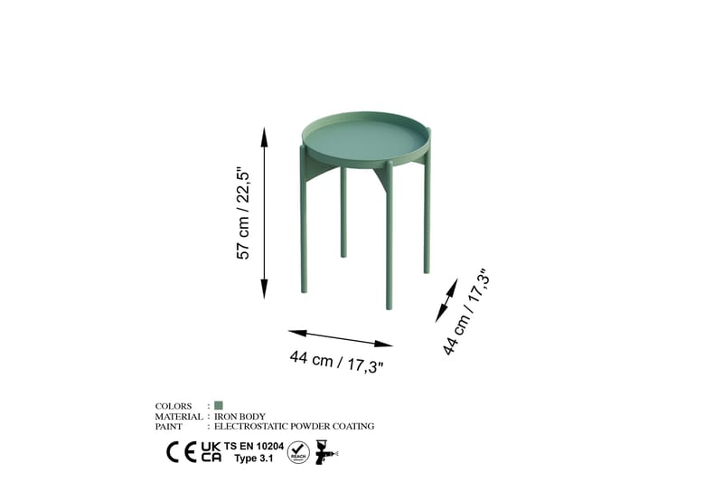 Sofabord Mamta 44 cm - Green - Sofabord & salongbord