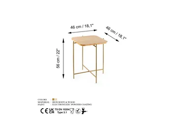 Mamta Kvadratisk Sofabord 46 cm i Lyst Tre - Beige - Møbler - Bord - Sofabord & salongbord