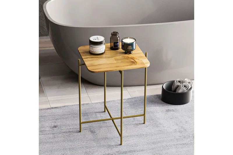 Mamta Kvadratisk Sofabord 46 cm i Lyst Tre - Beige - Møbler - Bord - Sofabord & salongbord