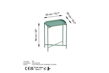 Mamta Rektangulært Sofabord 40 cm i Metall - Grønn - Møbler - Bord - Sofabord & salongbord