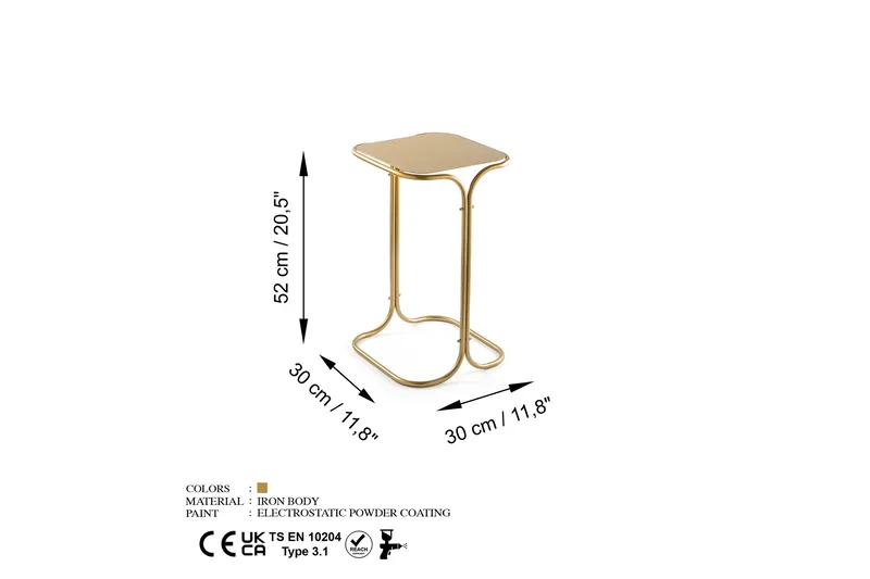 Mamta Sofabord 30 cm - Gull - Møbler - Bord - Sofabord & salongbord