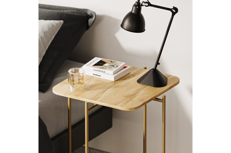 Mamta Sofabord 46 cm - Gull/Naturell - Møbler - Bord - Sofabord & salongbord