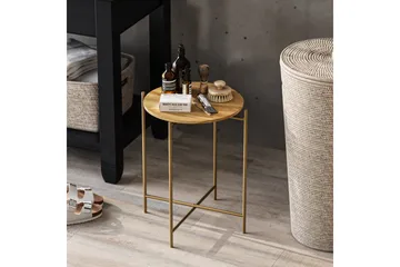 Mamta Sofabord 46 cm - Gull/Naturell - Møbler - Bord - Sofabord & salongbord