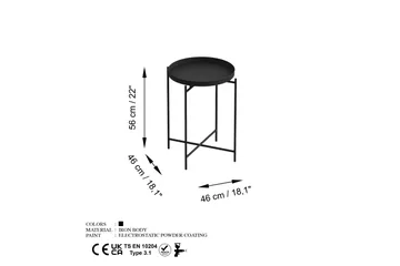 Mamta Sofabord 46 cm - Svart - Møbler - Bord - Sofabord & salongbord