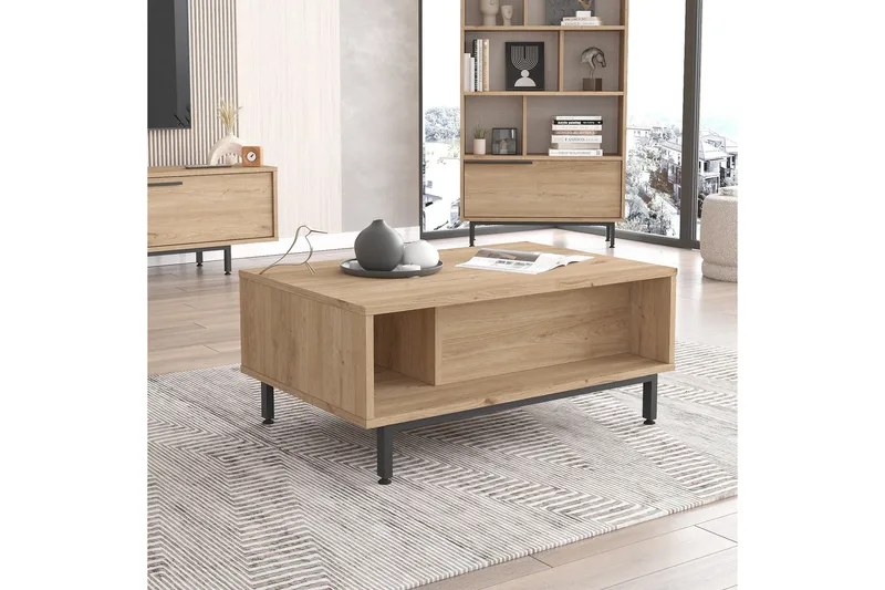 Manku Sofabord 90 cm - Valnøtt - Møbler - Bord - Sofabord & salongbord