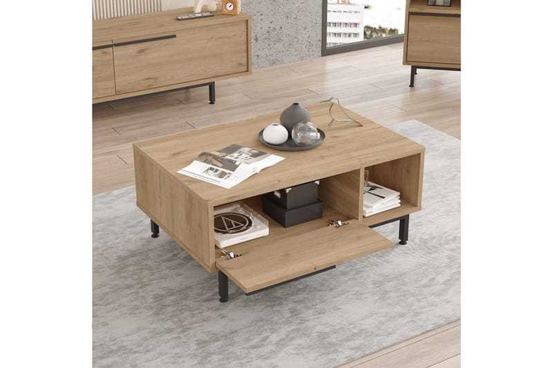 Manku Sofabord 90 cm - Valnøtt - Møbler - Bord - Sofabord & salongbord