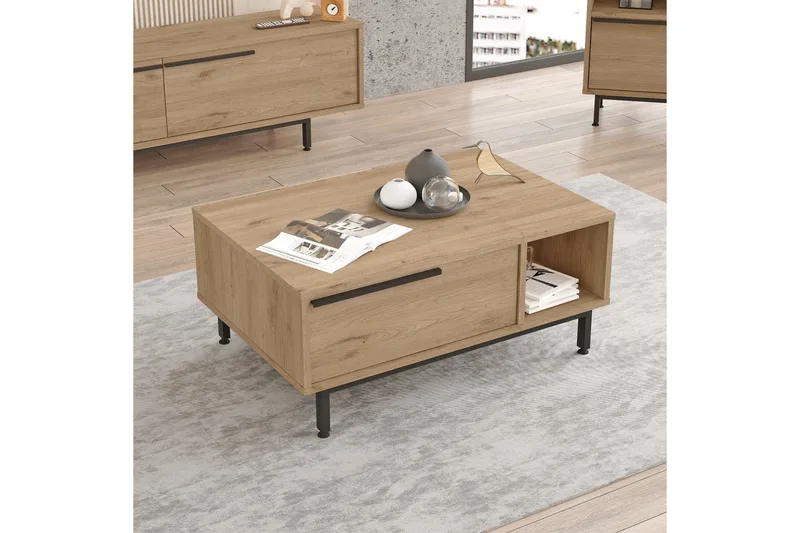 Manku Sofabord 90 cm - Valnøtt - Møbler - Bord - Sofabord & salongbord