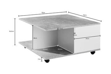 Marchall Sofabord 70 cm - Hvit - Møbler - Bord - Sofabord & salongbord