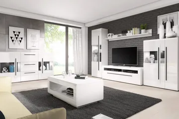 Maricruz Sofabord 110 cm med Oppbevaringshylle - Hvit - Møbler - Bord - Sofabord & salongbord