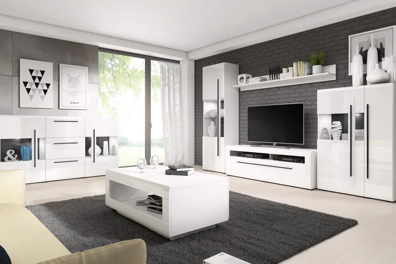 Maricruz Sofabord 110 cm med Oppbevaringshylle - Hvit - Møbler - Bord - Sofabord & salongbord