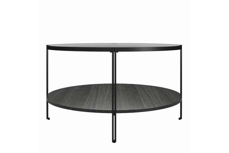 Marinko Rundt Sofabord med Hyller i Glass og Metall - Klar - Møbler - Bord - Sofabord & salongbord