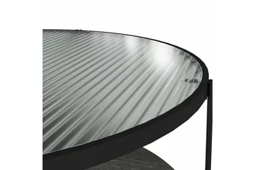 Marinko Rundt Sofabord med Hyller i Glass og Metall - Klar - Møbler - Bord - Sofabord & salongbord