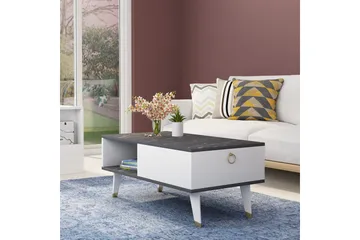 Marteby Sofabord 90x42,4x90 cm - Svart/Hvit - Møbler - Bord - Sofabord & salongbord