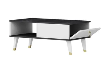 Marteby Sofabord 90x42,4x90 cm - Svart/Hvit - M øbler - Bord - Sofabord & salongbord