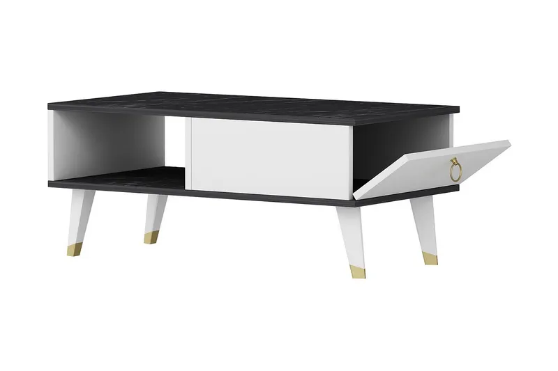 Marteby Sofabord 90x42,4x90 cm - Svart/Hvit - Møbler - Bord - Sofabord & salongbord