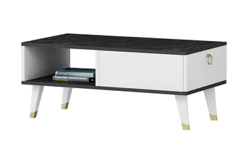 Marteby Sofabord 90x42,4x90 cm - Svart/Hvit - Møbler - Bord - Sofabord & salongbord