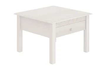 Marzell 60 cm Kvadratisk Sofabord med Skuffer i Furu - Hvit - Møbler - Bord - Sofabord & salongbord