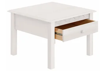 Marzell 60 cm Kvadratisk Sofabord med Skuffer i Furu - Hvit - Møbler - Bord - Sofabord & salongbord